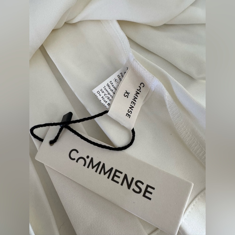 NWT | Commense | Metal-Button Pleated Tank Dress in White | Sz XS - Picture 7 of 9